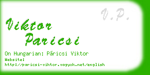 viktor paricsi business card